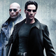 Cypher, Morpheus, Neo, and Trinity pose together on the poster for The Matrix.